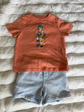 Ralph Lauren Orange Polo Bear set
